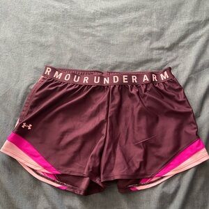 Under Armour Brown and Pink Athletic Shorts Performance Fit